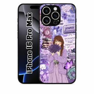 Purple Aesthetic Girl Case For iPhone 16 series cover